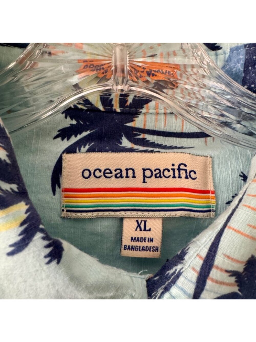 Ocean Pacific Men's XL Shirt Hawaiian Short-Sleeve Button Front Beach Surfer - Picture 3 of 8